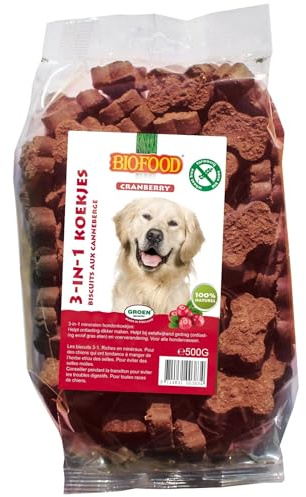 Biscuits 3-en-1 à la canneberge Pour Chien 500g Biofood
