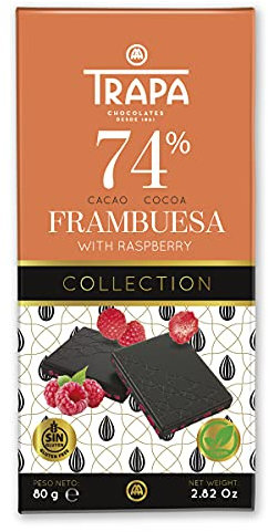 TRAPA chocolate con frambuesa 74% tableta 80 gr