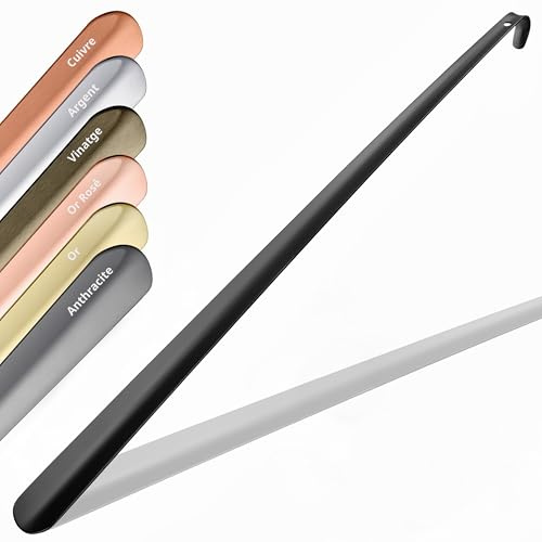JK Trade® 72 cm stabilt skosked i rostfritt stål | skoodlare i rostfritt stål långt att stå | snabb och ryggvänlig | perfekt längd och bredd | skohorn | affärshängbar