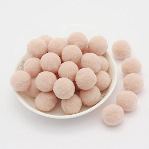 15 mm, circa 144 pezzi, mini pompon colorati per il fai da te, palline in feltro colorate, piccole palline di peluche per decorare, cucito, artigianato, colore beige