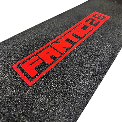 Fantic26 Patinete de acrobacias de repuesto I Park I Niños I Trick I Tret I Roller I Papel de lija antideslizante 58,5 cm I Apto para cubiertas de hasta 58,5 cm x 15,5 cm (negro básico, rojo)
