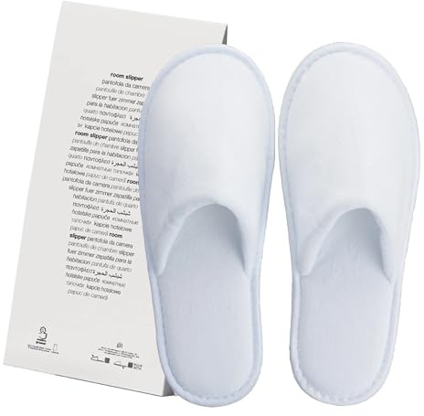 AURA LUXURY COLLECTION ® 100 paia di CIABATTE CHIUSE MONOUSO IMBUSTATE IN CARTA bianche unisex TAGLIA UNICA con suola antiscivolo per ospiti, hotel, b&b spa centri estetici