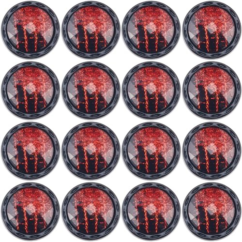 GORGECRAFT 20 pieza de 1 agujeros de Vidrio Cortado Biselado Botones de Vástago de Costura de Color Rojo Brillante Botón de Vástago de Resina de 25mm para Manualidades de Costura Suéter Uniforme Blusa