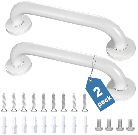 Arimsoa 30cm Agarraderas Baño Para Mayores, 2 Piezas Asidero Ducha Barra de Agarre de Acero Inoxidable Agarrador Ducha Personas Mayores, Tirador Auxiliar para Bañera, Ducha