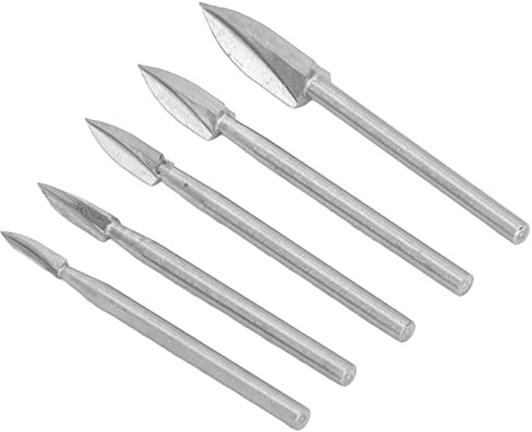 Generic Set di 5 strumenti per intaglio del legno, 3 flauto, ad alta velocità, in acciaio, per incisione, lavorazione del legno, per modellismo