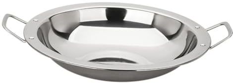 VALICLUD Padella Per Paella in Acciaio Inossidabile Rinforzato 26 Cm Doppio Manico Antiscottatura, Pentola Calda Da Cucina Resistente Alle Alte Temperature Per Uso Domestico e Accessori Cucina