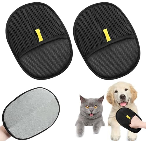 STFYUG Manopla Quita Pelos Mascota, Guante Quitapelos Mascotas, Guante Pelo Imán, Guante de Aseo Doble Cara, Reutilizable para el Cuidado Diario del Pelo