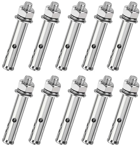 Songella Bulloni Di Espansione Viti in Acciaio Inox Ancoraggio Esagonali Per Decorazione Interni 10 Pezzi, 6*60mm, M