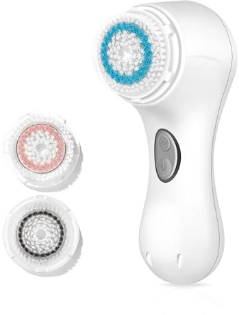 Microtree Spazzola elettrica per la pulizia del viso, sistema vibrante ad ultrasuoni, 2 velocità per una pulizia delicata, esfoliante per il viso, ricaricabile, impermeabile, Sonic Face Brush per la