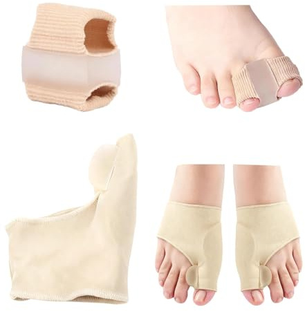 2Pairs Bunion Corrector, Big Toe Separators Gel Pads Straightener Spacers | Silicone Gel, Toe for Pain Relief, Hammer Overlapping Bent Toes Support, for Men Women, Day Night Wear