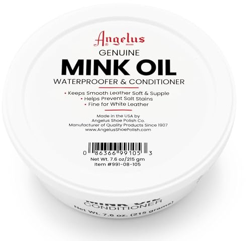 Angelus Mink Oil for Leather Boots 7.6oz | All-Natural Leather Conditioner, Cleaner, Waterproof, Soften, & Restore - Made in USA