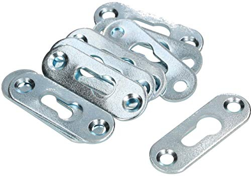 KOTARBAU Lot de 10 ferrures à tête bombée 42 x 14 mm galvanisées Univer. Cintre pour cadre photo, suspension d'armoire, trou de 8 mm, montage rapide