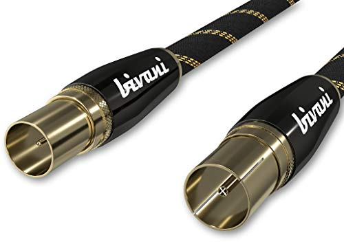 câble d'antenne bivani 1 mètre Premium - coaxial M/F, câble coaxial, câble TV, Radio, DVB-T, DVB-T2, DVB-T2, DVB-C, DVB-S, DVB-S2, Dab - FullHD, UltraHD, UHD, HDTV, TV - Série Elite - 1M
