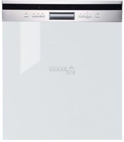 Cuisineandcie - FACADE LAVE VAISSELLE Semi-intégrable Eco Blanc Brillant L 60 cm, Habillage de porte lave vaisselle EU avec commandes à l'extérieur