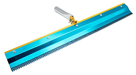 LeTkingok Stainless Steel Notched Squeegee, Epoxy Cement Self Leveling Flooring Gear Rake Construction Hand Tools 3/5/8MM (5MM)