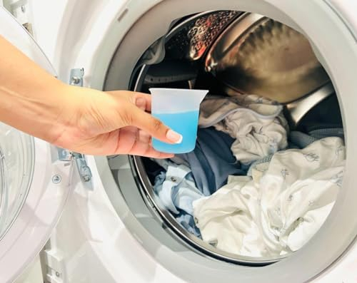 Set of 3 Silicone Dosing Cups/Measuring Cup/Dispenser for Laundry. 50ml, 100ml, 150ml Silicone Measuring Cups. Suitable for Powder Detergent, Laundry Liquid Detergent & Fabric Conditioner.