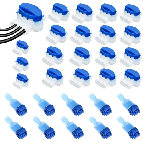 30 connettori per cavi robot tosaerba, impermeabili, 314 morsetti di collegamento in gel, connettori a T, per robot tosaerba, giardino, esterni, 314 pezzi