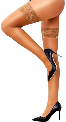 RSLOVE Women Sexy Hold-up Stockings - Anti-skid Silicone Silk Thigh High Socks