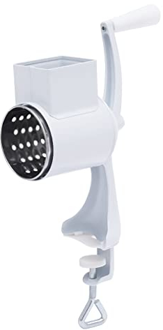 Grattugia per formaggi rotanti, grattugia manuale da tavolo, tagliaverdure manuale con tamburo in acciaio inox, grattugia da cucina per grattugiare formaggi duri, cioccolatini, noci, spezie e altro