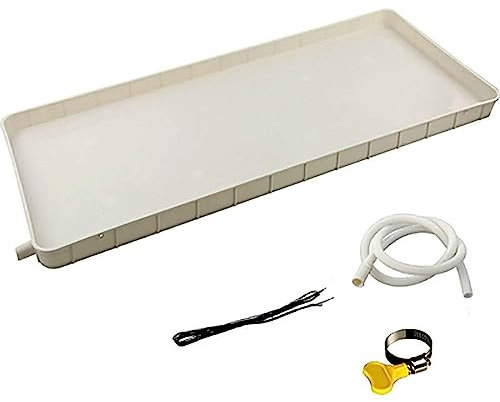 Vaschetta di raccolta dell'acqua per condizionatore d'aria con tubo di scarico, vaschetta di raccolta in plastica, vaschetta di raccolta dell'acqua per HVAC, kit di scari，91.5x45cm/36x18in 5m hose