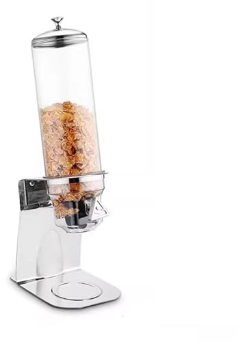 OIFJROIW Dispensador De Cereales, Dispensador De Alimentos Secos En Bote, con Base De Acero Inoxidable para Avena Granola Frutos Secos Alubias Contenedores Almacenaje(4L)