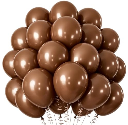 Ballons Marrons, 100 Pièces Ballon en Latex Marrons, 10 Pouces Rétro Kaki Ballons Baudruche, Marron Guirlande de Ballon pour Anniversaire Mariage Baby Shower Halloween Saint-Valentin Remise Diplôme