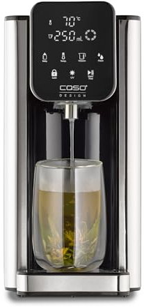 CASO HW 666 Inox UV - Distributore di acqua calda con tecnologia UV, purificazione dell'acqua igienica per alimenti per bambini, 40-100°C, 2600 Watt, 2,7 litri, risparmio energetico, elemento