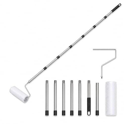 Spiked Roller Self Levelling, 9 Inch Floor Roller with Adjustable Extension Handle (82in), Spike Roller for Self Levelling Floor, Self Levelling Tools for Epoxy, Concrete & Floor Coating