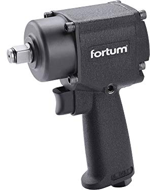FORTUM 4795010 Clé à chocs Mini, 1/2, 610Nm, Visseuse à impact pneumatique haute puissance, mécanisme d'impact à double marteau haute performance, 3 niveaux de puissance