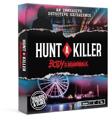 Hunt A Killer,Body On The Boardwalk, oder mit Familie & Freunden als Detektive für Spiele-Nacht, Alter 14+