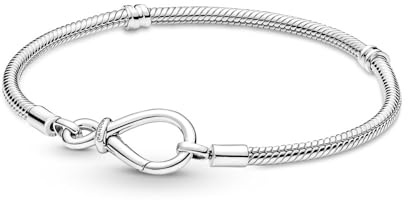 Pandora Moments Snake chain sterling silver bracelet with infinity clasp, 23