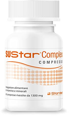 STARDEA Sustar Complex, Multivitaminico e Multiminerale, Stimola il Sistema Immunitario, Compensa gli Stati Carenziali, Biotina per Capelli, Rafforza le Unghie, 60 Compresse