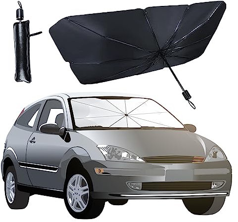 Ombrello Parasole Auto Pieghevole e Portatile - Parasole per Auto Proteggi la tua auto dal sole con Torna ai risultati Protezione UV al 99.9%, Custodia Inclusa, 140x79cm per auto medio/grandi