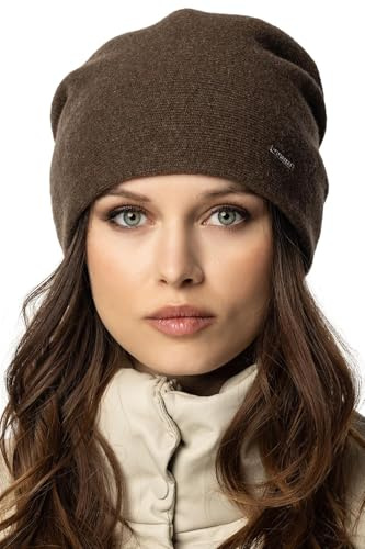 VIVISENCE Bonnet pour Femme L'automne Et l'hiver Classique Ajusté en Laine avec Trois Plis À L'arrière pour Un Ajustement Parfait Plaque Doublure Isolante Intérieure pour 7085