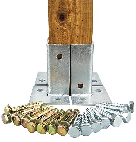 Base de soporte de pilar de acero inoxidable, soporte de poste de cerca ajustable de alta resistencia/base de soporte para soportes de barandilla de cubierta de pabellón al aire libre 1.5x1.5 2x2 2x