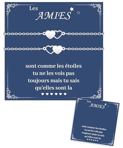 CheersLife Cadeau Meilleure Amie,Bracelet D'amitié pour 2,Bracelet Amitié Fille,Cadeau Amie Femme,Anniversaire Femme Sœurs