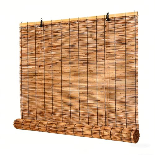 Tenda a Rullo in Bambù per Esterni, per Veranda Balcone Camera da Letto Cucina, Tende a Rullo Filtranti per Finestre 80 120 90 110 155 cm, Tenda per la Privacy Intrecciata a Mano(W85cm x H250cm)
