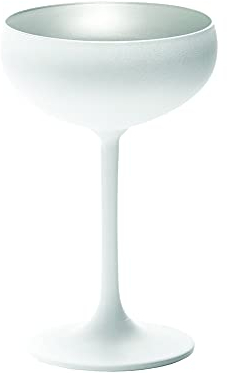 Stölzle Lausitz Elements Sektschalen Weiß/Silber 6er-Set 230 ml – Stilvolle Gläser ideal für Sekt & Champagner – Hochwertige Sektgläser aus bleifreiem Kristallglas – Spülmaschinengeeignet & stoßfest