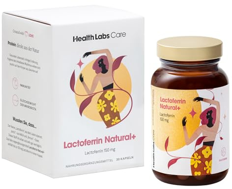 Health Labs Care Lactoferrin 150 mg hochdosiert - Reines Lactoferrin Kapseln - Laborgeprüfte Qualität -Ohne Zusatzstoffe - 30 Kapseln