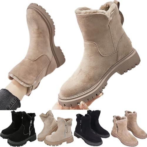 Stiefeletten Damen Grace Schneestiefel - Gefüttert Winterschuhe Ankle Boots Wasserdicht Warm Snowboot Mit Futter Herbst Winter Winterstiefel Komfort Stiefel