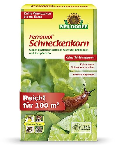 Neudorff Ferramol Schneckenkorn. Zuverlässiger und schneller Schneckenschutz. Als wirksames Mittel zur Schneckenabwehr auch für den ökologischen Landbau geeignet, 1x 500g, weiß