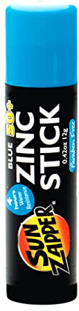 Sun Zapper Zinc Oxide Sunscreen Stick SPF 50+ Blue – Colored Mineral Sunscreen Stick for Face, Water Resistant Sunblock for Kids and Adults, Broad Spectrum, Travel Size 12g (0.42 oz), Australian Made