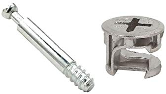 Flyshop 10 Sets Self-Tapping Furniture Cabinet Connector Connecting Fittings #1518 (15 x 14mm) Cam Lock with M6 Threaded 45mm Length Dowel