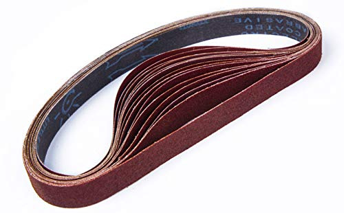 Sterbaum Slipband 25 x 762 mm, 3 slipband av vardera 80/120/150/240/400 kornstorlek, kompatibla med 762 x 25 bandslipmaskin för slipning, vässning och rostborttagning (15-pack)