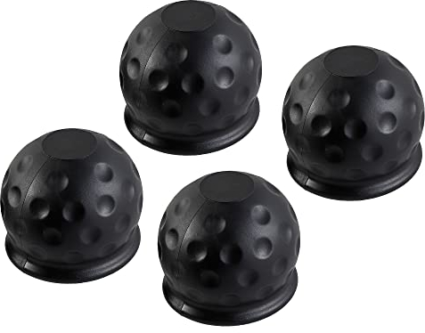 Eacalyc 4 x 50mm Abdeckung für Anhängerkupplung Schwarz Gummi Kappe für Anhängerkupplung Kugelkopfabdeckung Abschleppkugelabdeckung Schützen für Abschleppen Anhänger Wohnwagen