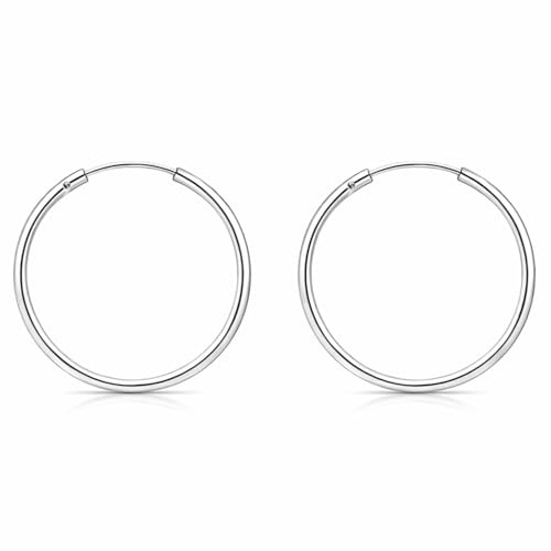 ENTREPLATA Orecchini a cerchio in argento sterling 925 – Regalo elegante per donna – Creole in argento Orecchini ipoallergenici realizzati in Spagna – Coppia di cerchi 16 mm