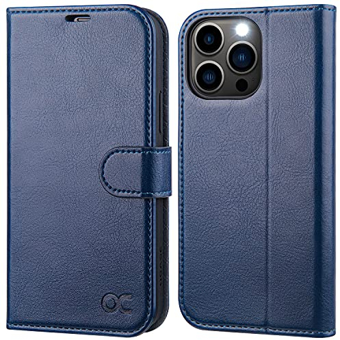 OCASE iPhone 13 Pro Max Hülle 5G Handyhülle [Premium PU Leder] [Kartenfach] [Magnetverschluss] Tasche Klapphülle RFID Schutzhülle Lederhülle Cover Kompatibel für iPhone 13 Pro Max Blau