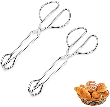 2 Piezas Pinza Barbacoa, 25.3x9.3cm Pinzas para Parrilla, Pinzas para Cocina, Acero Inoxidable, Resistentes al Calor, para Cocinas Familiares, Restaurantes, Hoteles, Barbacoas al Aire Libre