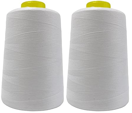 Rollo De Hilo De Coser, Accesorios De Costura De Alta Resistencia, Bobina De Hilo Para Labores De Costura, Para Uso Profesional O De Casa, Manualidades, Vestimenta (2 unidades, Blanco 101-5000Y)