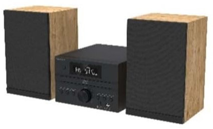 Micro-chaîne Bluetooth - THOMSON - Bois/Noir - Radio FM/CD/MP3/USB, 20W RMS, Tuner FM RDS, Prise casque, Télécommande, Alim.